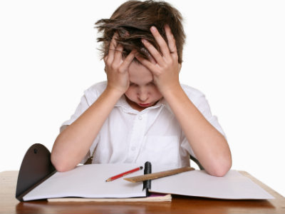 Frustrated boy at school - children's vision