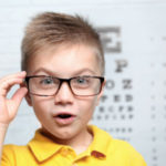 Boy sees clearly with glasses
